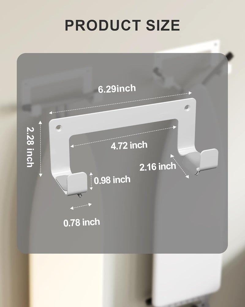 MUSVOH Ironing Board Holder Wall Mount Stainless Steel, Y T Leg Ironing Board Hanger Wall Mount for Laundry Room, Iron Board Hooks for Wall Heavy Duty, White - Image 4